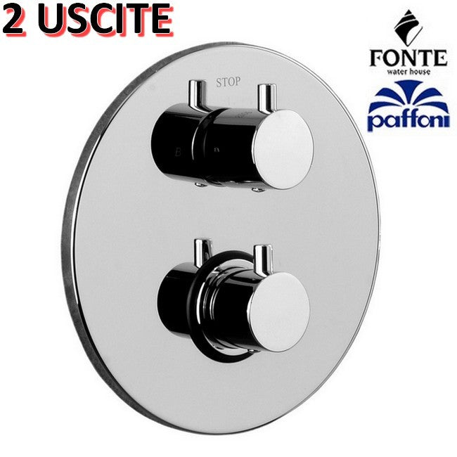 Mitigeur thermostatique de douche à encastrer avec inverseur 2 voies - LIQ018 CR LIGHT Paffoni plaque ronde