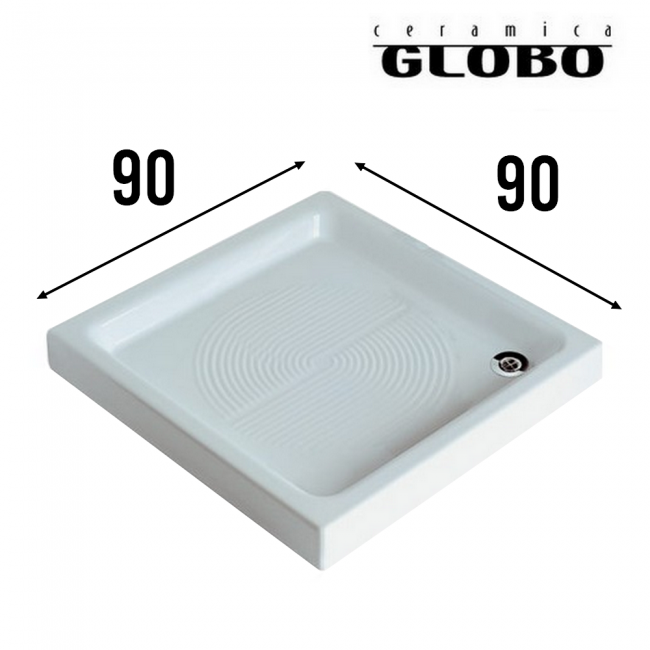 Receveur de douche carré LOGO 90x90 avec trou de vidage Ø 60 mm