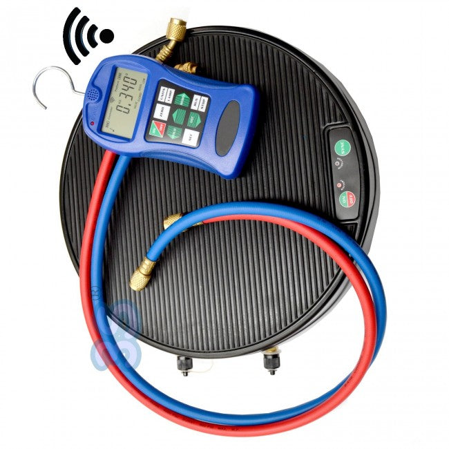 Balance programmable sans fil d'une capacité de 100 kg pour le remplissage de gaz réfrigérant.