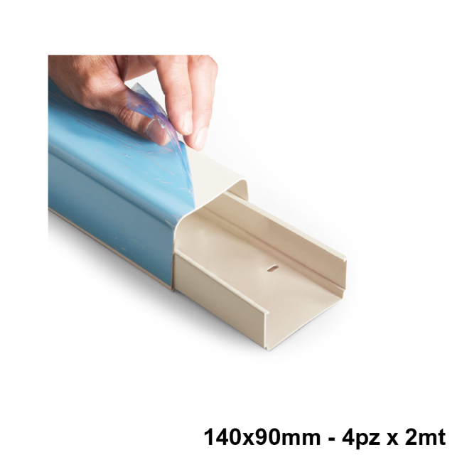 Full cover trunking 140x90mm with protective film - 8m pack