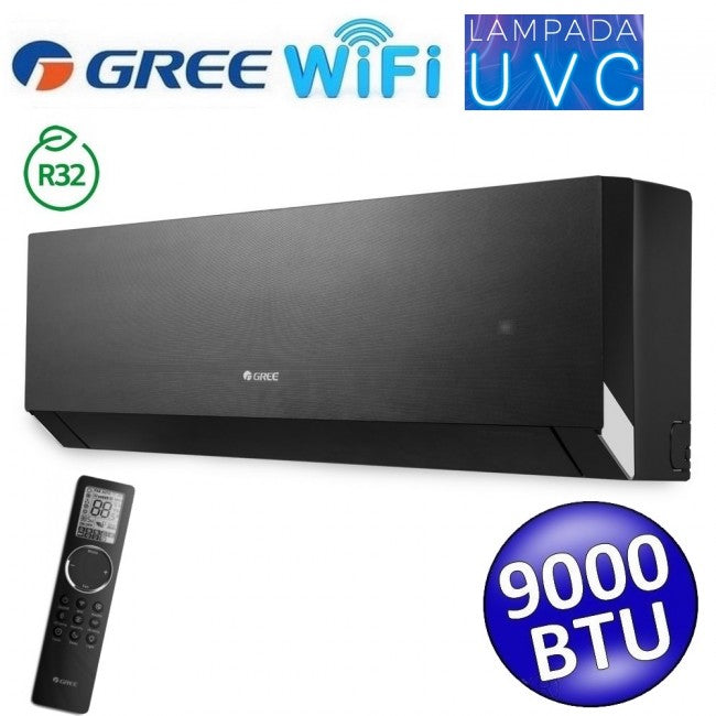 Unité intérieure Gree CLIVIA noire WiFi 9000 BTU 2,5 kW R32 - Lampe UVC - simple et multiple (GREE10203)