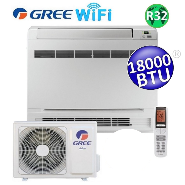Climatiseur de sol monobloc avec WiFi, 18 000 BTU, classe énergétique A++/A+, onduleur R32