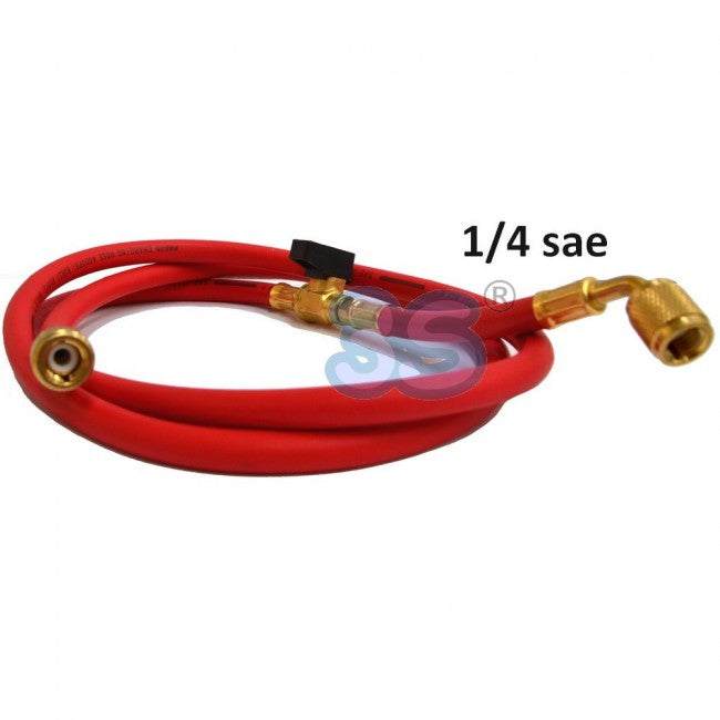 Tuyau flexible avec robinet SAE 1/4'' intégré - COULEUR ROUGE
