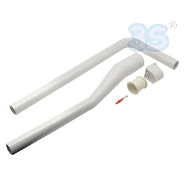 Tuyau d'évacuation long et détachable en forme de S pour réservoir de toilettes portables