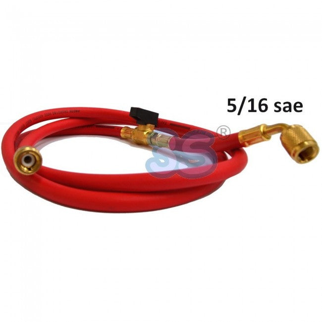 Tuyau flexible avec robinet SAE 5/16 intégré - COULEUR ROUGE