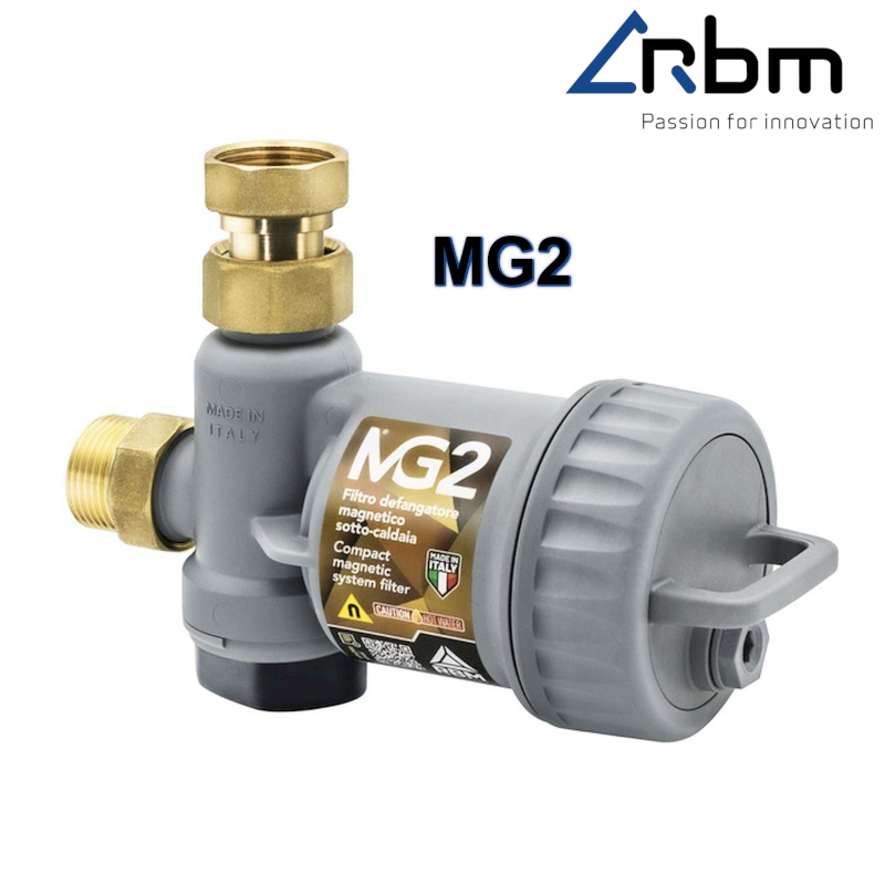 Séparateur magnétique de saletés RBM MG2, gris, compact, sous chaudière, 3/4''