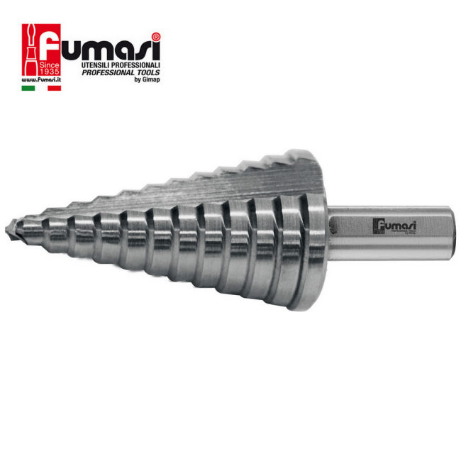 Fraise conique étagée Fumasi pour trous étagés de 4 à 30 mm en acier HSS