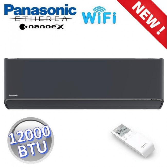 Unité intérieure ETHEREA Noir Graphite avec Wi-Fi intégré, 12 000 BTU, pour systèmes R32 simples/multiples - Série Z