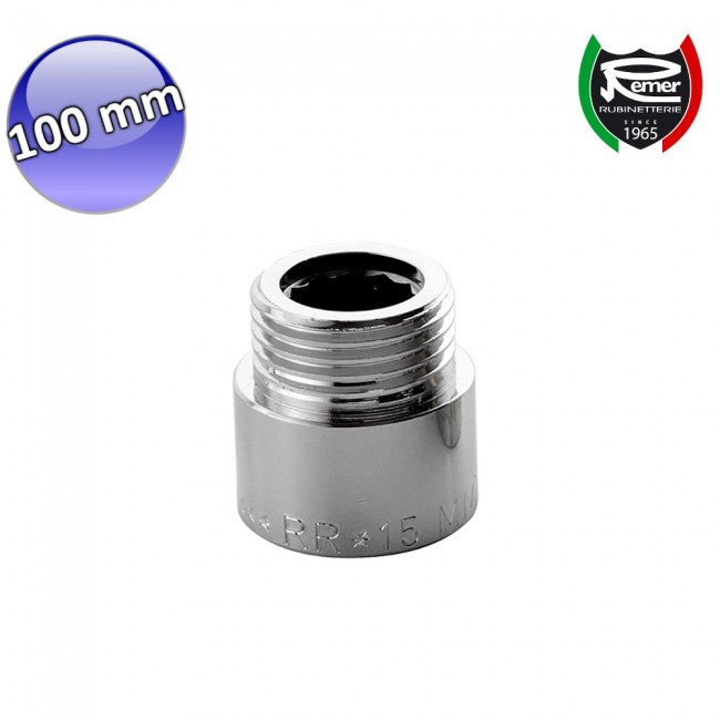 Rallonge robuste en laiton chromé de 1/2 pouce, 10 cm - avec broche à pas GAS