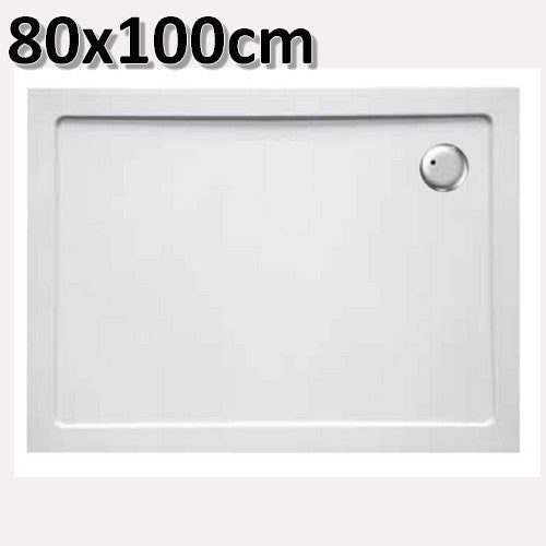 Receveur de douche rectangulaire en acrylique 80 x 100 cm - épaisseur ultra-plate 3,5 cm