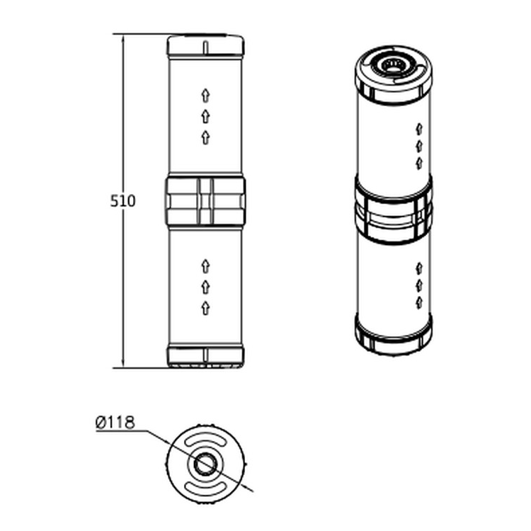 Cartouche de remplacement WATTS pour système anticalcaire Oneflow OFTWH-R 23 l/min