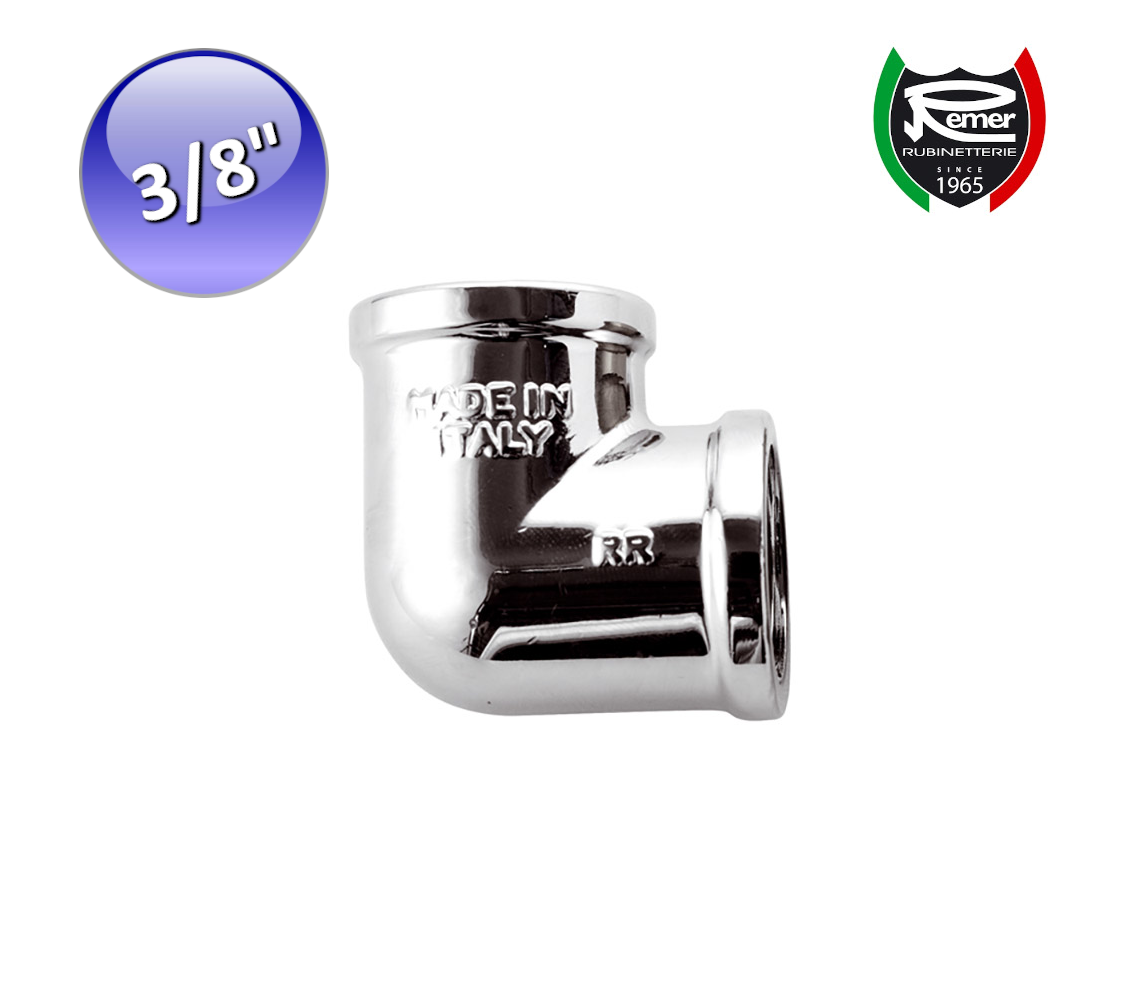 coude à 90° femelle-femelle 3/8'' en laiton chromé