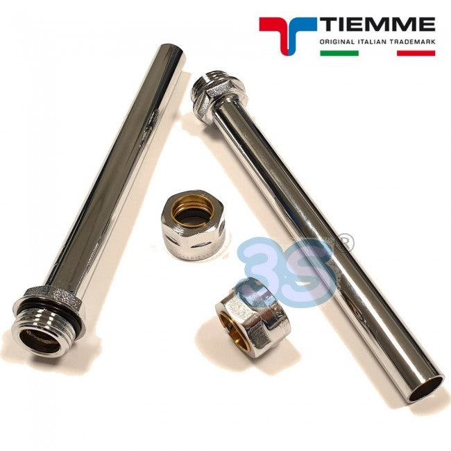Kit de tuyauterie chromée avec adaptateurs pour robinets de radiateur chromés TIEMME