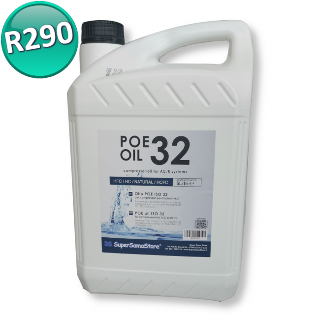 Huile de lubrification pour compresseur POE 32, bidon de 5 litres