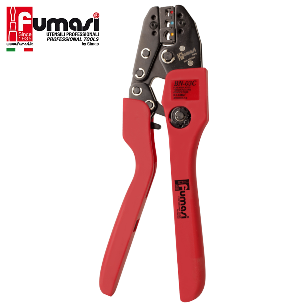 Pince à sertir pour cosses à enclenchement isolées 0,25 pouce x 6 mm² x 250 mm - Fumasi