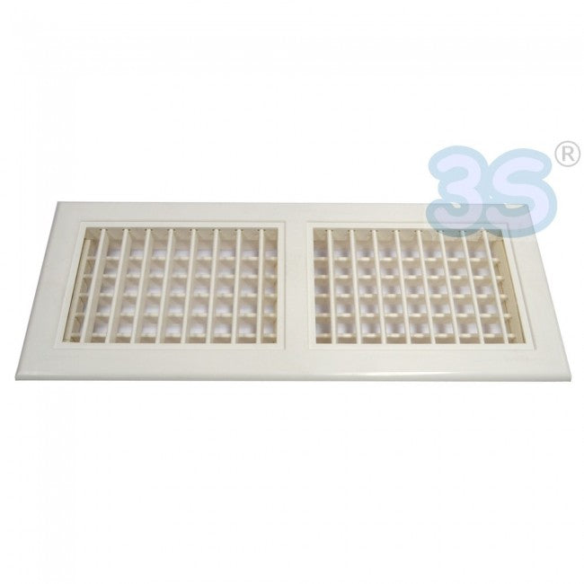 Buse de sortie en ABS de 500 x 150 mm avec double rangée d'ailettes mobiles
