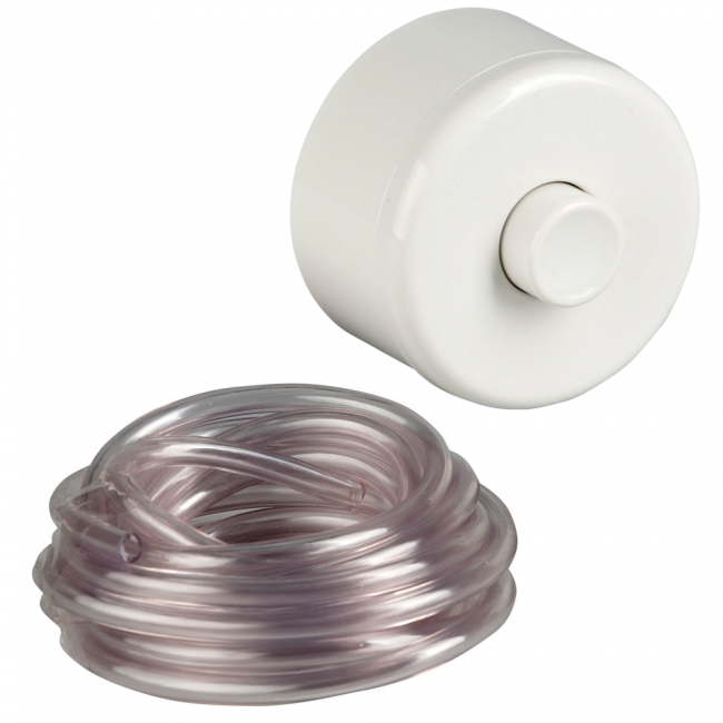 Bouton pneumatique externe pour boîtiers externes et encastrés, blanc