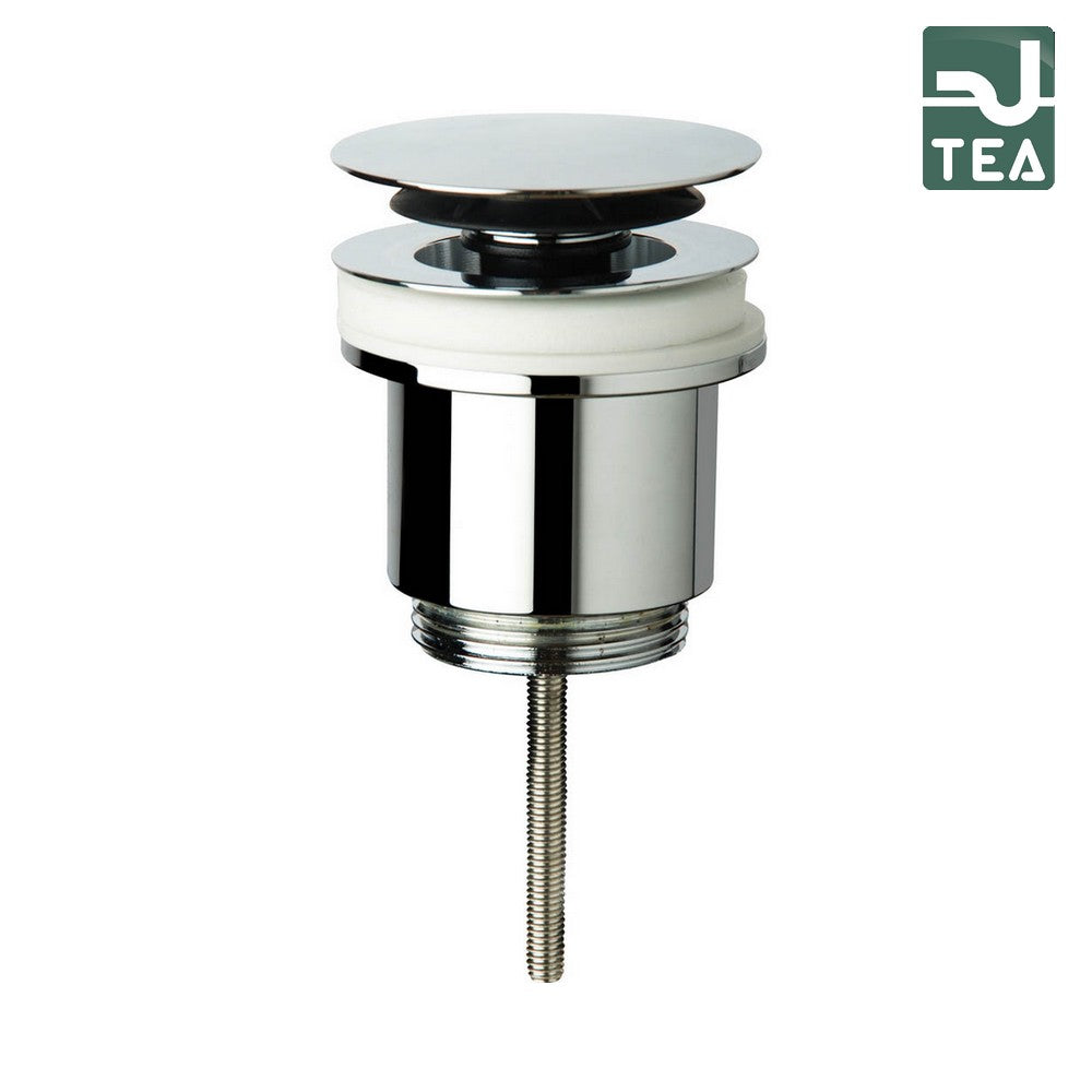 TEA clic-clac waste with screw, Ø 63 x 1 1/4" in chrome-plated brass for washbasin and bidet