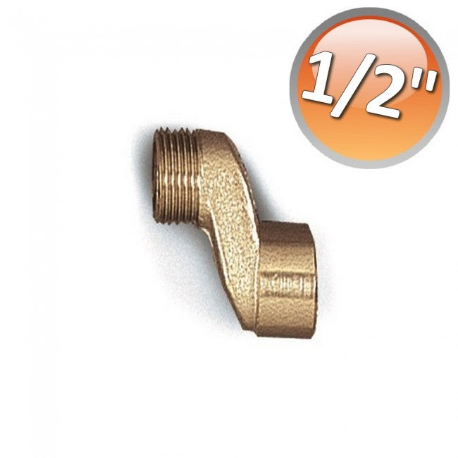 Raccord de radiateur excentrique en laiton nickelé, raccords MF 1/2", déport de 20 mm