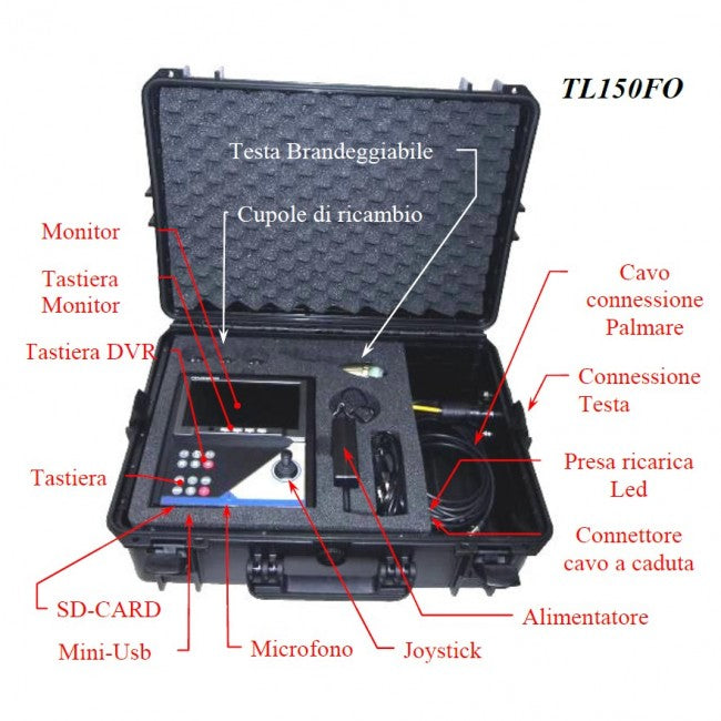 Caméra de surveillance couleur pour inspections vidéo des canalisations et conduits de fumée - TL150FO Tecnocontrol