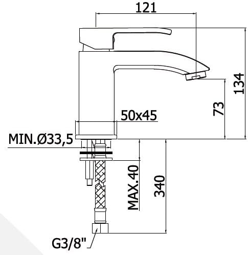LES071 CR LEVEL PAFFONI basin mixer without waste