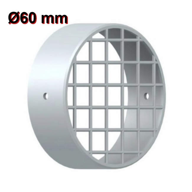 Grille anti-intrusion d'aspiration pour évacuation des fumées de chaudière à condensation de Ø 60 mm en PPS