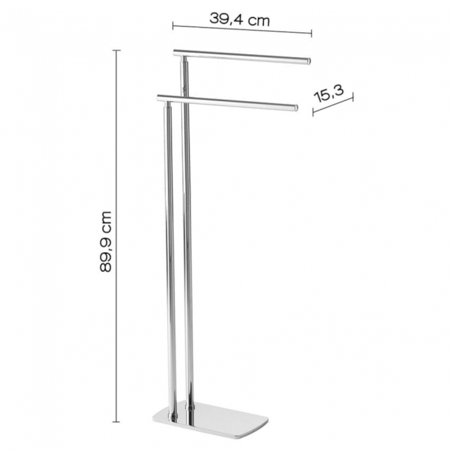 Double towel rail floor lamp - FLORIDA 733113 GEDY - in chrome-plated brass and steel