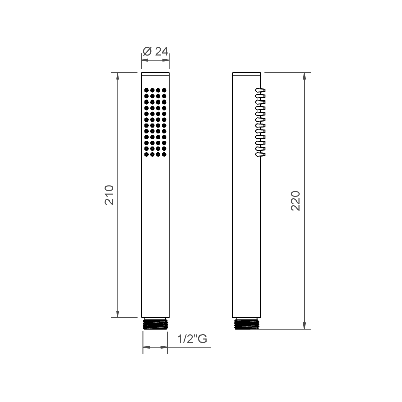 Pommeau de douche en laiton chromé avec raccord GM 1/2" - BNDOCCD072 Ponsi