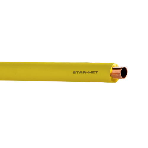 PRICE PER MT - Copper pipe Ø 16 x 1 mm - covered with yellow STAR-MET stellar Pe - underground gas systems (UNI CIG 7129) - coiled pipe