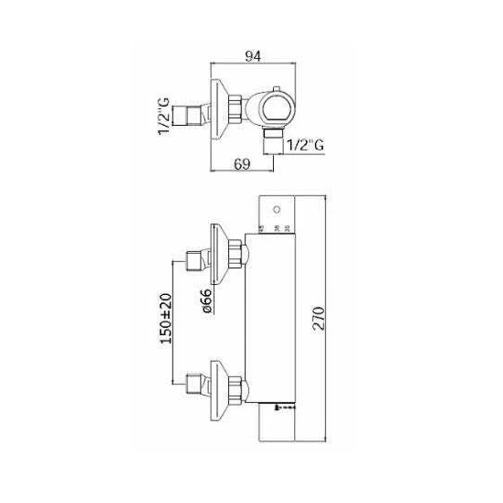 EQS168 CR EQUO Star New PAFFONI Thermostatic Shower Mixer