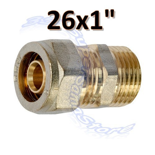 Raccord droit fileté mâle 1'' x 26 mm à visser multicouche