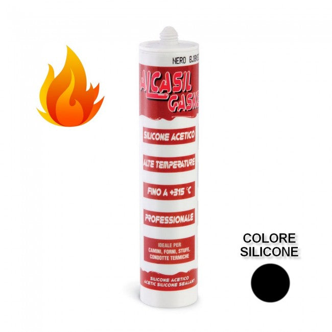 Joint ALCASIL 300 - Silicone acétique noir pour hautes températures 300 °C