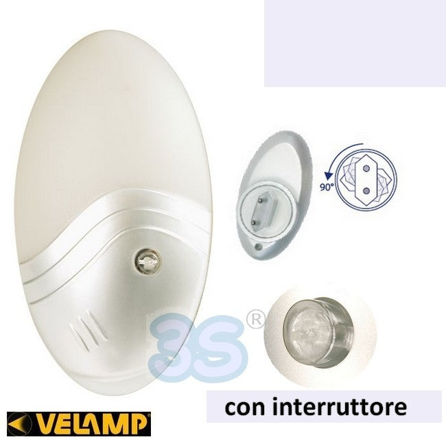 IL07LED Velamp - Point lumineux LED ou veilleuse avec interrupteur