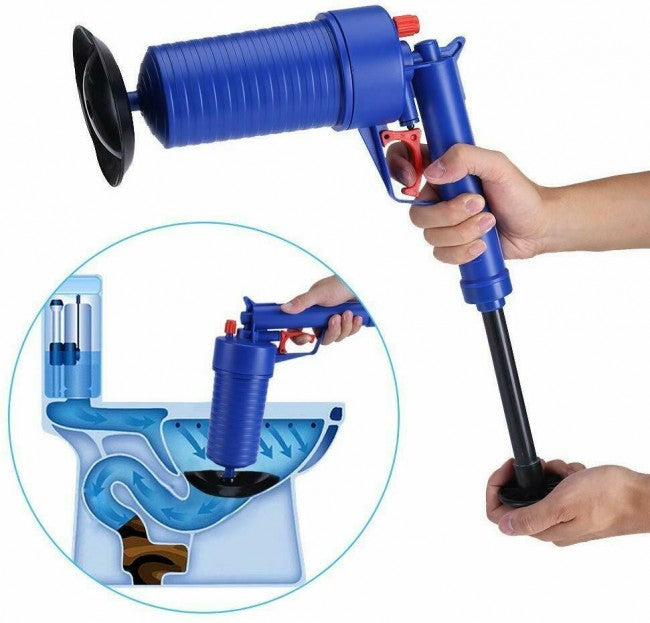 Pistolet déboucheur à air comprimé pour toilettes, douches, bidets et lavabos