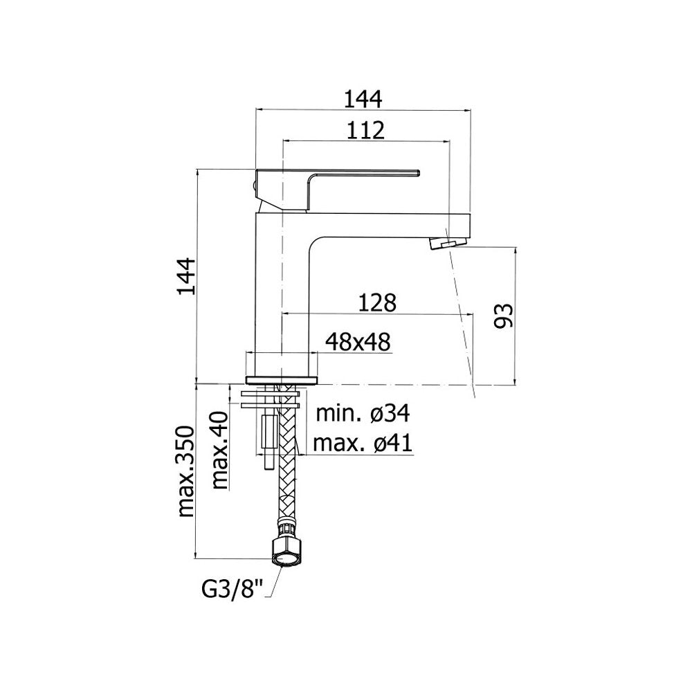 EFFE PAFFONI EF071 BASIN MIXER WITHOUT POP-UP WASTE