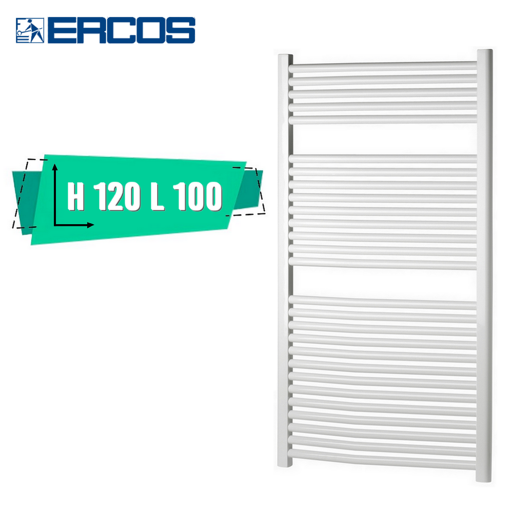 Monica Ercos white towel dryer 120x100 cm 95mm center distance