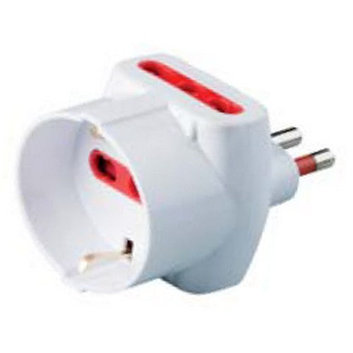 Adaptateur Schuko - triple prise S17 - 2 bibroches + Schuko