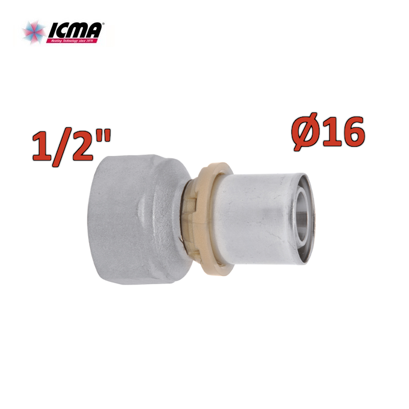 ICMA 401 - Raccord femelle droit à sertir SEMPITER® 16x1/2''