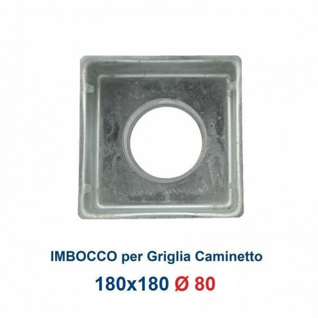 Chimney opening adapter (18x18 inlet grille, 80mm diameter)