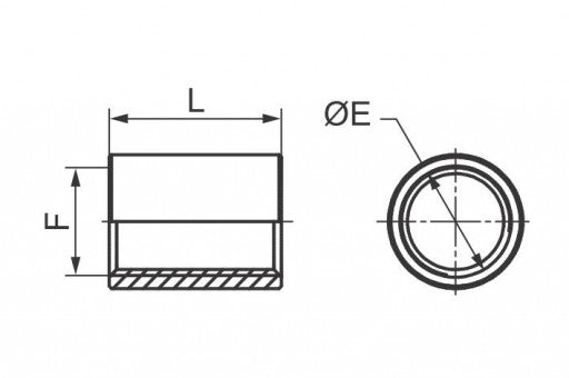 Manchon en acier galvanisé 3/8'' femelle-femelle - 1 PIÈCE