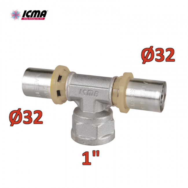 ICMA 408 - SEMPITER® Raccord en T femelle à sertir 32 x 1'' x 32