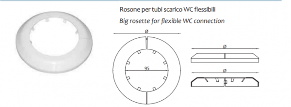 Rosace en plastique ouvrante, diamètre extérieur 150 mm, pour tuyaux d'évacuation de toilettes