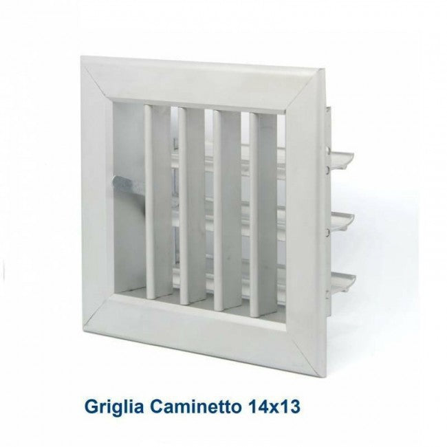 14x13cm aluminum ventilation grill with D.60 adapter - adjustable fireplace grill