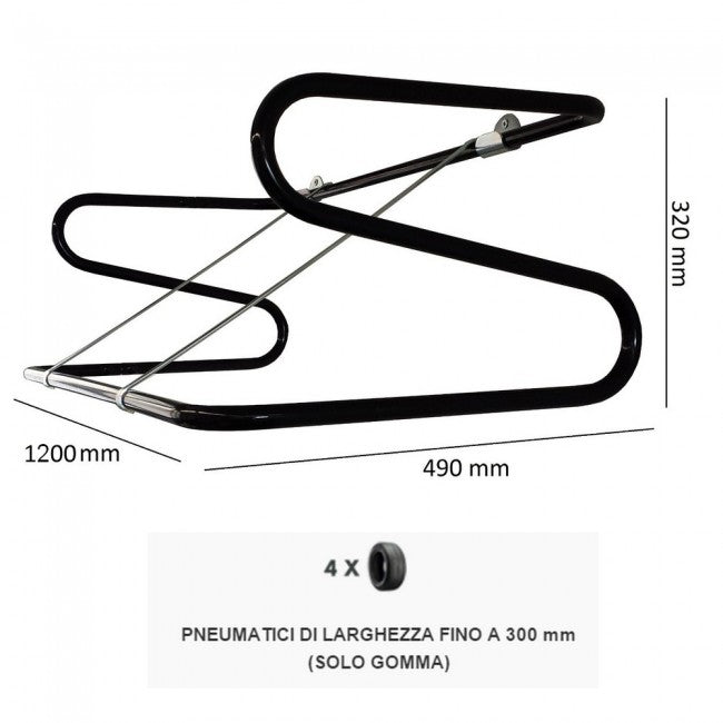 Orazio - space-saving professional wall-mounted tire rack - length 1200 mm