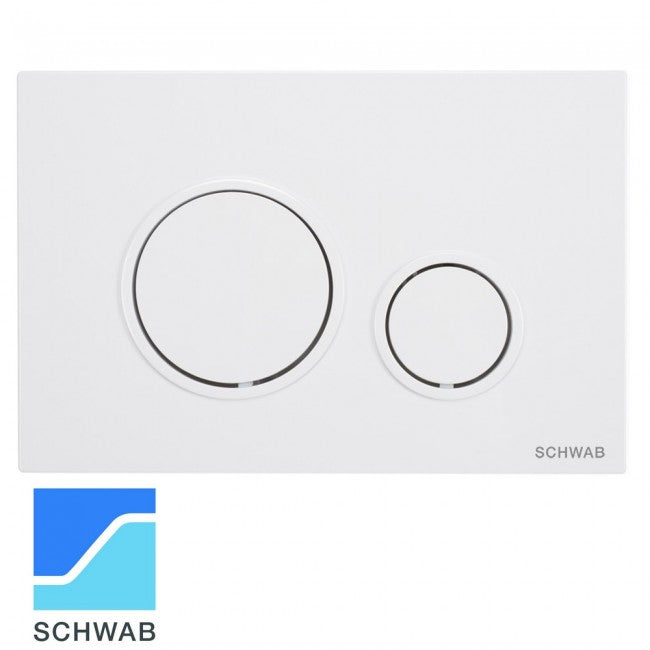 Plaque de commande de chasse d'eau double bouton blanche VELA DUO pour réservoirs de toilettes SCHWAB 199