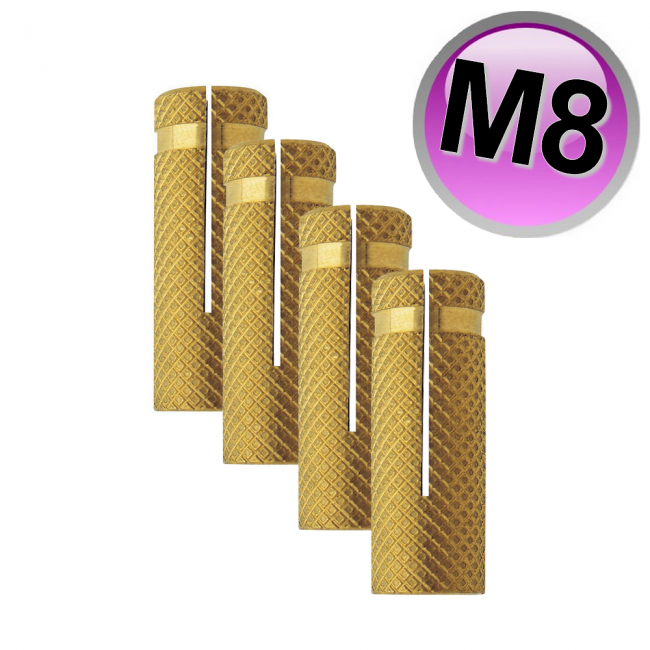 Cheville d'expansion en laiton Ø 10 x 28 mm M8 - lot de 4