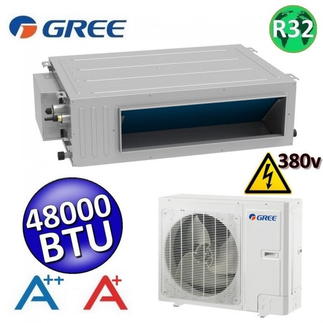 Climatiseur monobloc Gree R32 48 000 BTU 380 V A++ A+ avec commande U-MATCH 6 incluse et Wi-Fi intégré