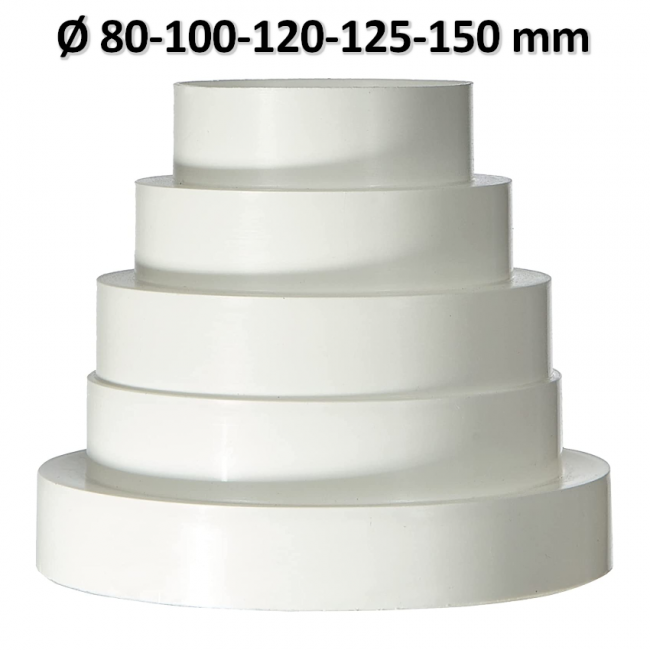 Réducteur en PVC pour hotte aspirante universelle Ø 80 - 100 - 120 - 125 - 150 mm