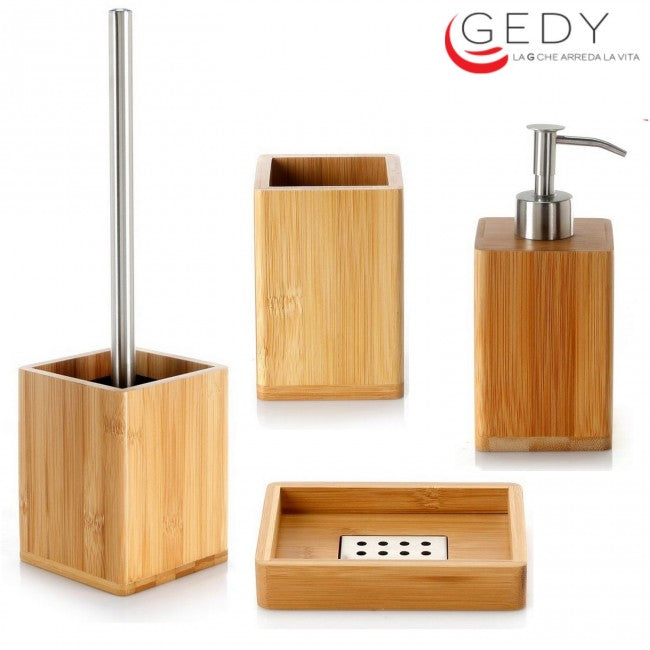 Ensemble complet de 4 pièces en bois de bambou