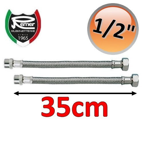 FLEXITALY Water Hose Pair 35cm - 1/2 Male Female